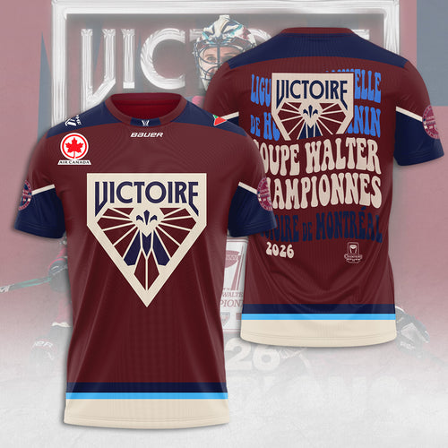 Montreal Victoire PWHL Champions 2026 3D Apparel – TANTN23104