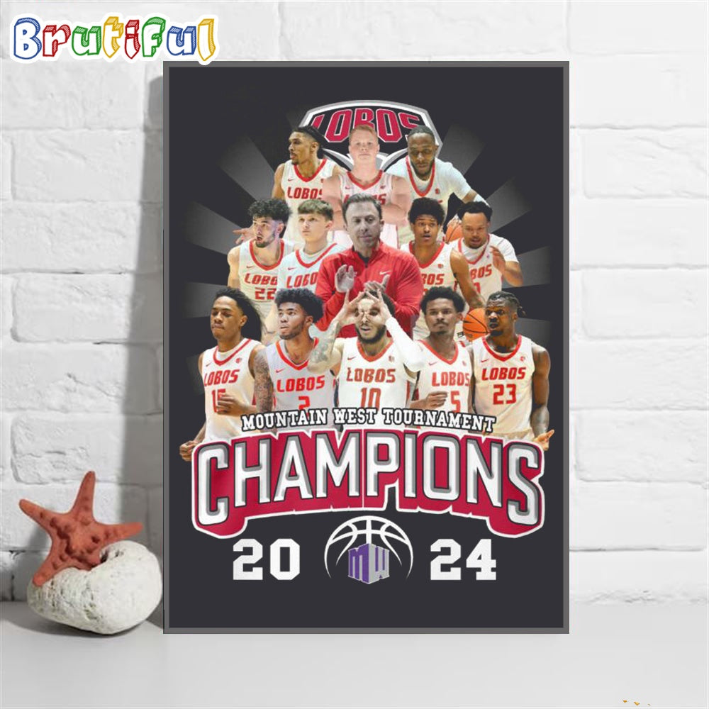 Mountain West Tournament Champions 2024 Wall Art Poster Canvas