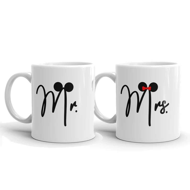 Mr And Mrs Gift, Mickey And Minnie Unique Couple Coffee Mugs