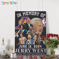 NBA Los Angeles Lakers Jerry West 1938-2024 Signature Wall Art Poster Canvas
