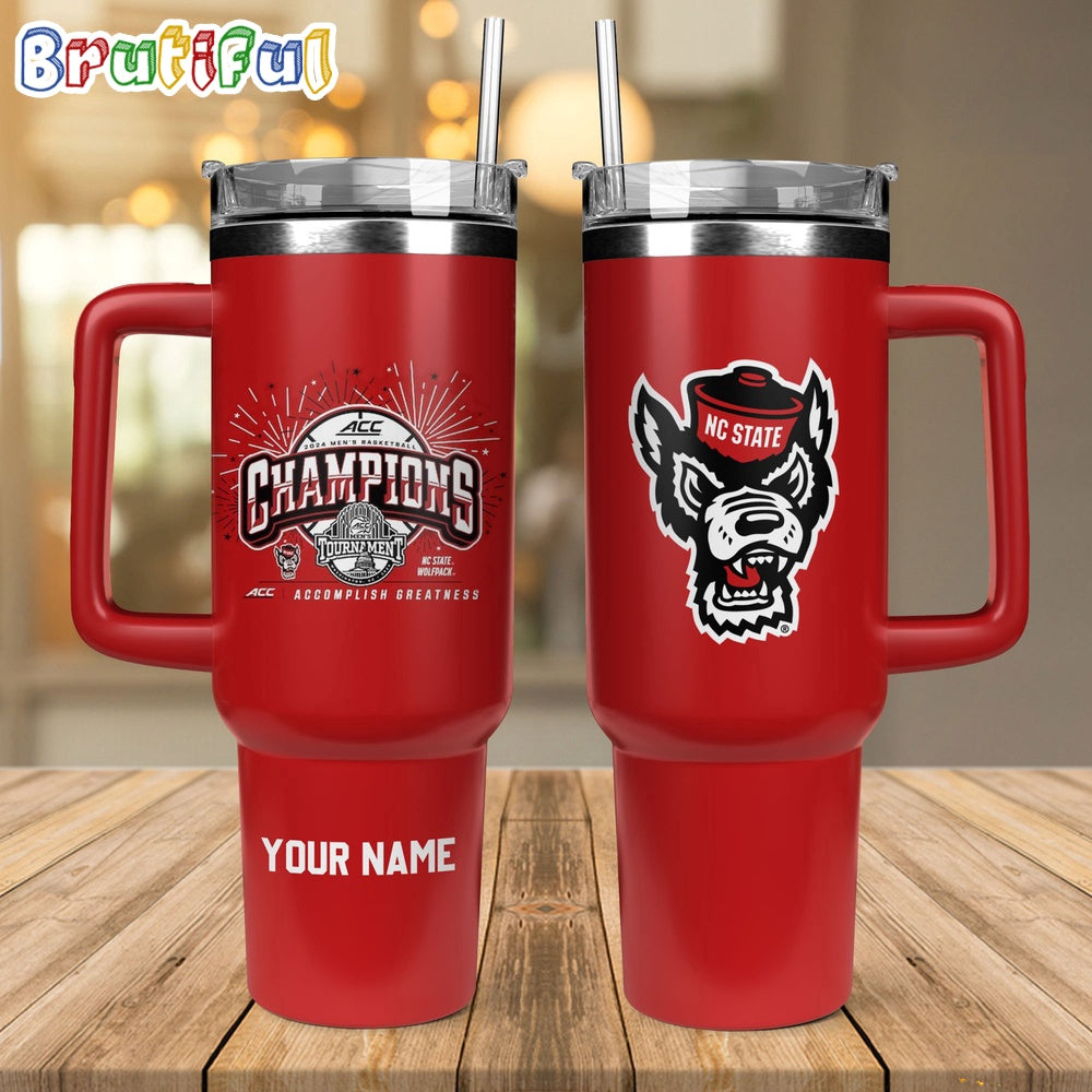 NC State Wolfpack 2024 ACC Men’s Basketball Conference Tournament Champions Stanley Tumbler 40oz