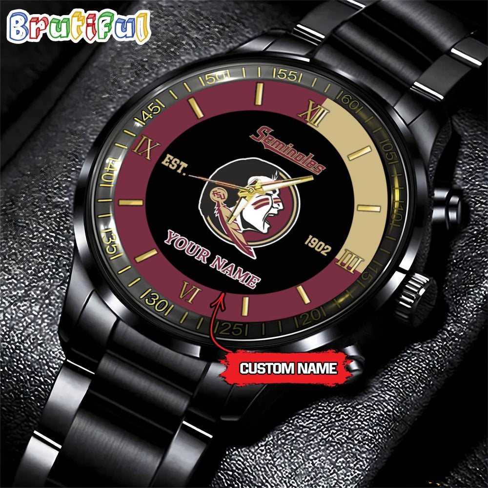 NCAA Florida State Seminoles Black Fashion Watch