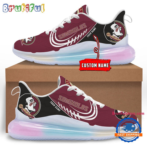NCAA Florida State Seminoles Women’s Rainbow Atmospheric Cushion Running Shoes, Football Women’s Shoes