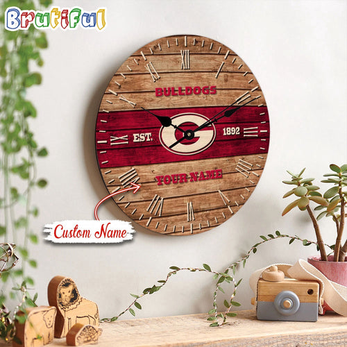 NCAA Georgia Bulldogs Clock Custom Name Wall Clock