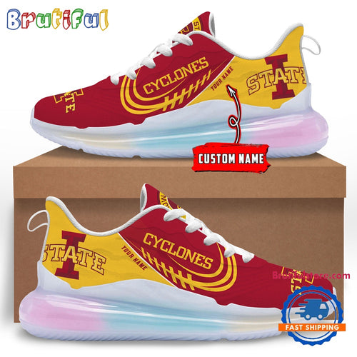 NCAA Iowa State Cyclones Women’s Rainbow Atmospheric Cushion Running Shoes, Football Women’s Shoes