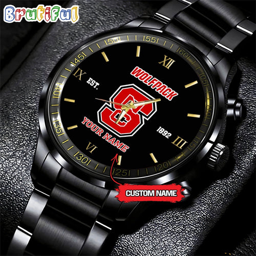 NCAA NC State Wolfpack Black Fashion Watch Football Watch For Fans