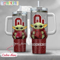 NCAA Oklahoma Sooners Tumbler Baby Yoda Customzed Handle Cup