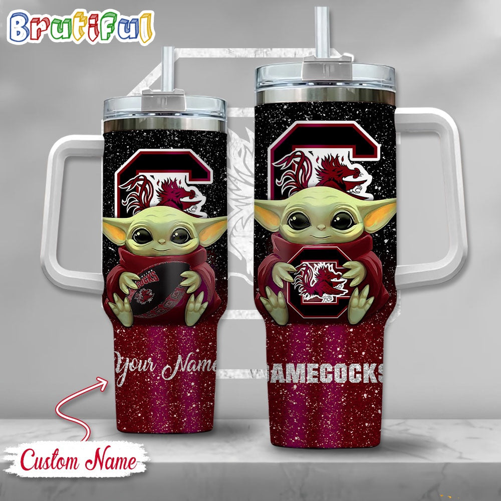 NCAA South Carolina Gamecocks Tumbler Baby Yoda Customzed Handle Cup