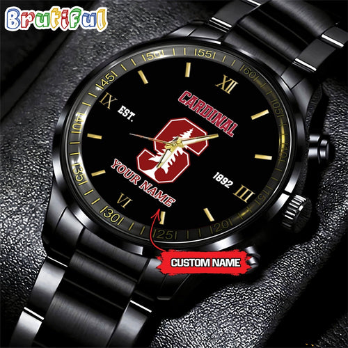 NCAA Stanford Cardinal Black Fashion Watch Football Watch For Fans