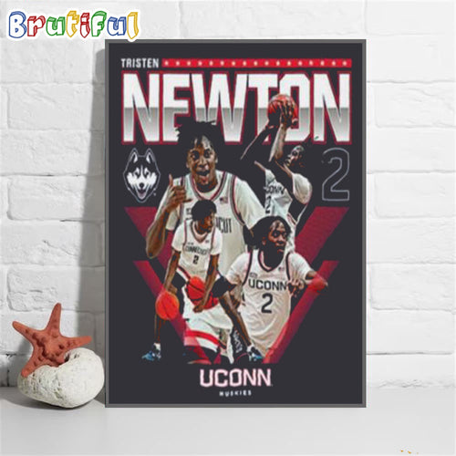 NCAA UConn Men’s Basketball Tristen Newton Official 2023 2024 Wall Art Poster Canvas