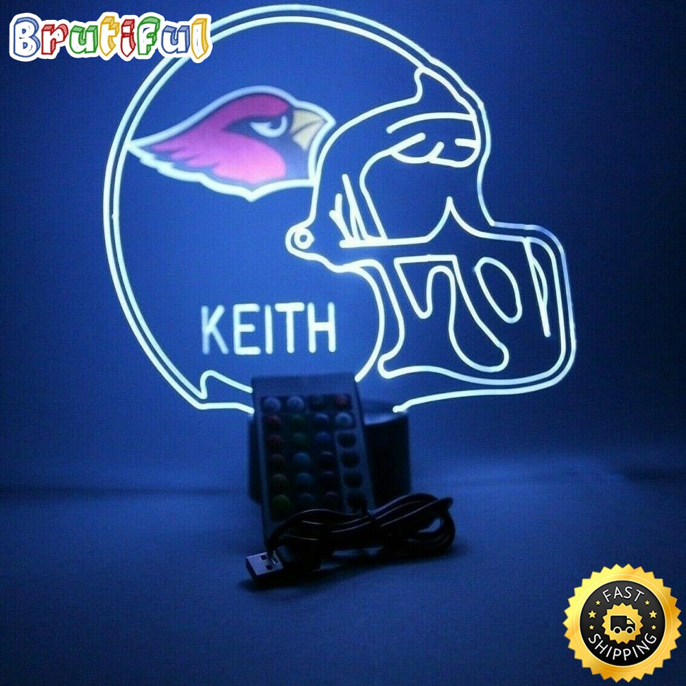 NFL Arizona Cardinals Night Light Up Table Lamp Football Helmet Sports LED Light