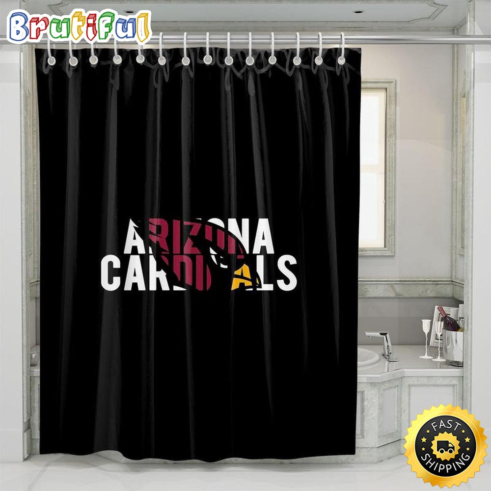 NFL Arizona Cardinals Team Shower Curtain Set For Bathroom Decor