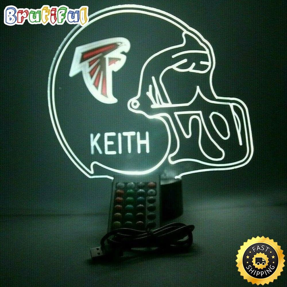 NFL Atlanta Falcons Night Light Up Table Lamp Football Helmet Sports LED Light