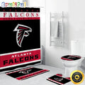 NFL Atlanta Falcons Shower Curtain Football Bathroom Mat Set and Shower Curtain