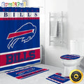 NFL Buffalo Bills Shower Curtain Football Bathroom Mat Set and Shower Curtain