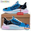 NFL Carolina Panthers Women’s Rainbow Atmospheric Cushion Running Shoes, Football Women’s Shoes