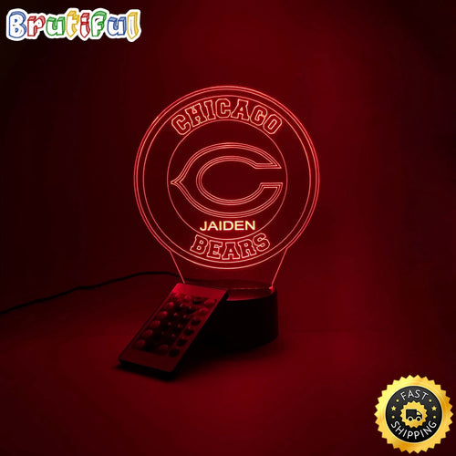 NFL Chicago Bears Night Light Football 3D LED Light