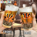 NFL Cincinnati Bengals Beer Glass Cup 16oz, Custom Football Glass Cup