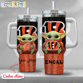 NFL Cincinnati Bengals Tumbler Baby Yoda Customzed Handle Cup