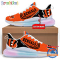 NFL Cincinnati Bengals Women’s Rainbow Atmospheric Cushion Running Shoes, Football Women’s Shoes