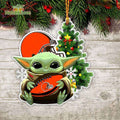 NFL Cleveland Browns Baby Yoda Christmas Ornament Xmas Tree Decoration