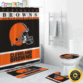 NFL Cleveland Browns Shower Curtain Football Bathroom Mat Set and Shower Curtain