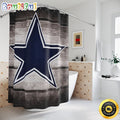 NFL Dallas Cowboys Shower Curtain Sport Bathroom Mat Set and Shower Curtain