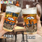 NFL Denver Broncos Beer Glass Cup 16oz, Custom Football Glass Cup