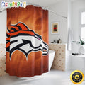 NFL Denver Broncos Shower Curtain Sport Bathroom Mat Set and Shower Curtain