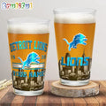 NFL Detroit Lions Beer Glass Cup 16oz, Custom Football Glass Cup