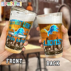 NFL Detroit Lions Beer Glass Cup 16oz, Custom Football Glass Cup