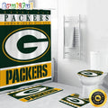 NFL Green Bay Packers Shower Curtain Football Bathroom Mat Set and Shower Curtain