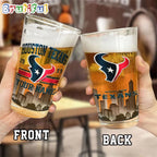 NFL Houston Texans Beer Glass Cup 16oz, Custom Football Glass Cup