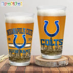 NFL Indianapolis Colts Beer Glass Cup 16oz, Custom Football Glass Cup