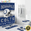 NFL Indianapolis Colts Helmet Shower Curtain Football Bathroom Mat Set and Shower Curtain
