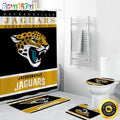 NFL Jacksonville Jaguars Shower Curtain Football Bathroom Mat Set and Shower Curtain