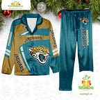 NFL Jacksonville Jaguars Football Team Winter Satin Pajamas Set Gift for Fans