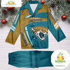 NFL Jacksonville Jaguars Football Team Winter Satin Pajamas Set Gift for Fans