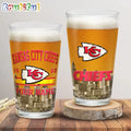 NFL Kansas City Chiefs Beer Glass Cup 16oz, Custom Football Glass Cup