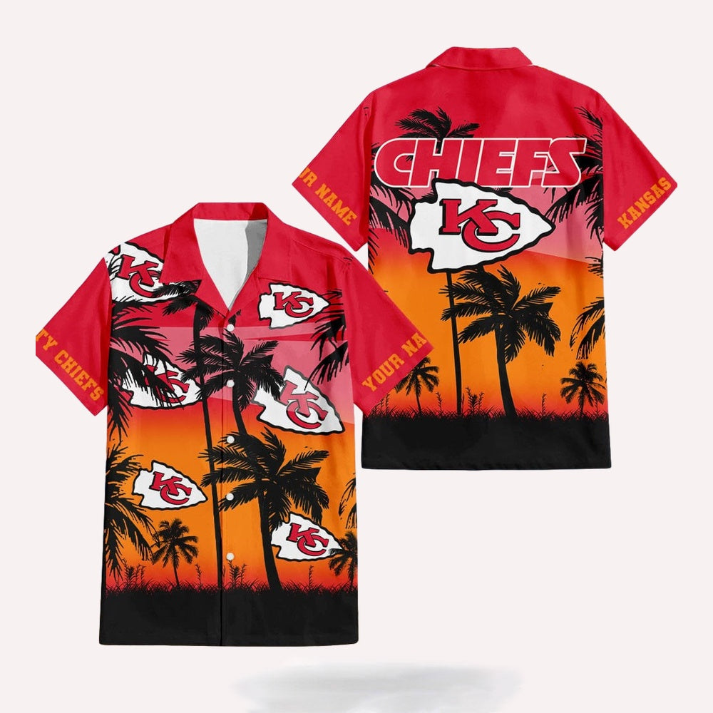 NFL Kansas City Chiefs Palm Tree Summer Design Aloha Hawaiian Shirt