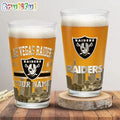 NFL Las Vegas Raiders Beer Glass Cup 16oz, Custom Football Glass Cup