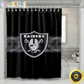 NFL Las Vegas Raiders Football Shower Curtain Set For Bathroom Decor