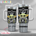 NFL Las Vegas Raiders Tumbler Baby Yoda Customzed Handle Cup