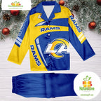 NFL Los Angeles Rams Football Team Winter Satin Pajamas Set Gift for Fans