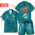 NFL Miami Dolphins Combo Hawaiian Shirt And Shorts, Football Summer Beach Hawaiian Sets