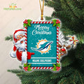 Miami Dolphins Santa Reindeer Funny Christmas Ornament NFL Gift