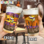 NFL Minnesota Vikings Beer Glass Cup 16oz, Custom Football Glass Cup