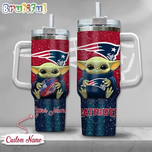 NFL New England Patriots Tumbler Baby Yoda Customzed Handle Cup
