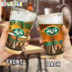 NFL New York Jets Beer Glass Cup 16oz, Custom Football Glass Cup