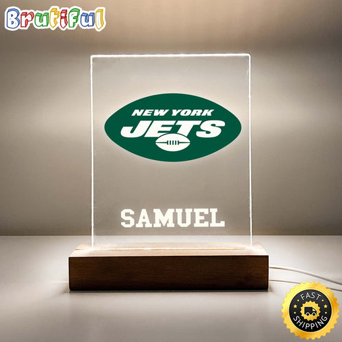 NFL New York Jets Night Light Table Desk Lamp Stand Sports Fan LED Light